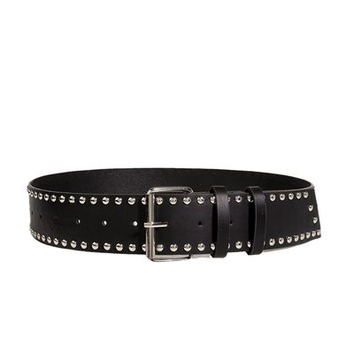 Breiter Gürtel Western Rivet Trend Fashion Punk Gürtel mit Eisen Buckle und Pin Befestigung