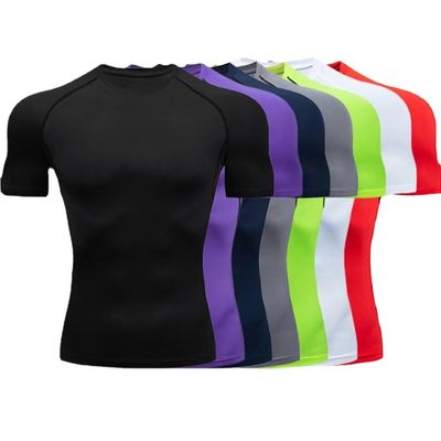 XMAMLON T-Shirt mit kurzem Ärmeln für Männer perfekt für Sport-Kompressions-Training