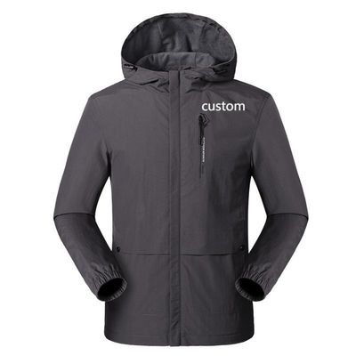 Windschutzjacke mit Kapuze für Männer Winterschwarz Custom Taschen Arbeitsbekleidung Außenjacke