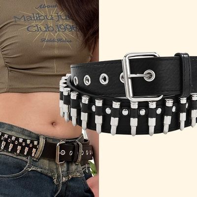 Normaler Stil 2-4cm Herren Western Punk Rivet Gürtel mit glatten Buckle Hose Dekoration