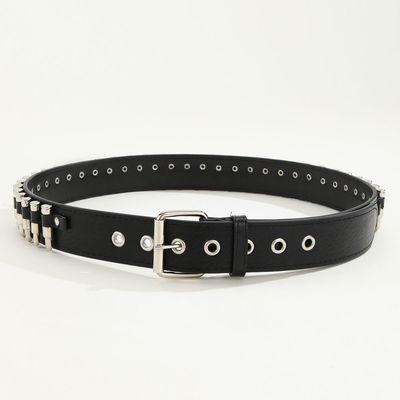 Normaler Stil 2-4cm Herren Western Punk Rivet Gürtel mit glatten Buckle Hose Dekoration