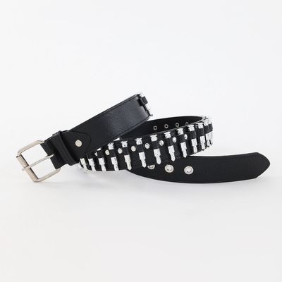 Normaler Stil 2-4cm Herren Western Punk Rivet Gürtel mit glatten Buckle Hose Dekoration