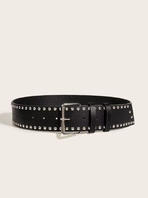 Breiter Gürtel Western Rivet Trend Fashion Punk Gürtel mit Eisen Buckle und Pin Befestigung