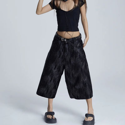 Lose Strickgewebe Breitbein Hosen Sommerhosen für Frauen Damen