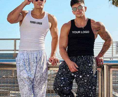 Polyester-Digitaldruck-Männer-Tanktop für XMAMLON RTS OEM Custom Fitness-Gym-Kleidung