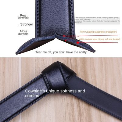 110-125 cm Länge Custom Logo Ledergürtel für Männer Ledermerkmale vergossenes Rinderleder