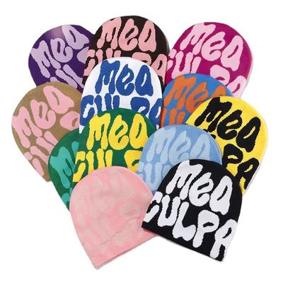 100% Acryl Jacquard Winter Custom Gewebter Pom Pom Beanie Hut für kalte Tage
