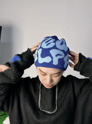 100% Acryl Jacquard Winter Custom Gewebter Pom Pom Beanie Hut für kalte Tage