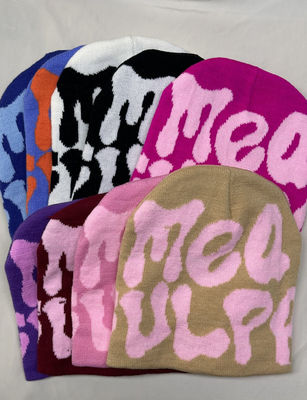 100% Acryl Jacquard Winter Custom Gewebter Pom Pom Beanie Hut für kalte Tage