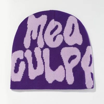 100% Acryl Jacquard Winter Custom Gewebter Pom Pom Beanie Hut für kalte Tage