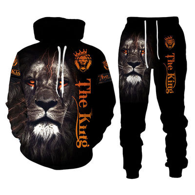 Männer-Pullover mit Kapuze Anzug König der Löwen 3D-Druck Sportbekleidung Langärme Anzug