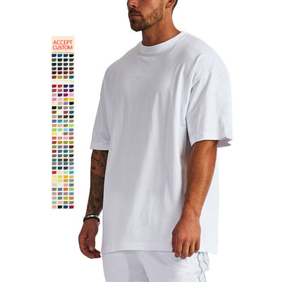 Männer-Custom-Schwer 100% Baumwolle T-Shirt übergrößeres Blank Mock-Hals Schwergewicht Mehrfarbig