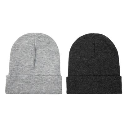 Custom Logo Stickerei Unisex Acryl Strick mit Handschellen Kappe Warme Winter Strick Hüte Beanie für SKI