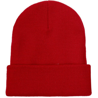 Custom Logo Stickerei Unisex Acryl Strick mit Handschellen Kappe Warme Winter Strick Hüte Beanie für SKI