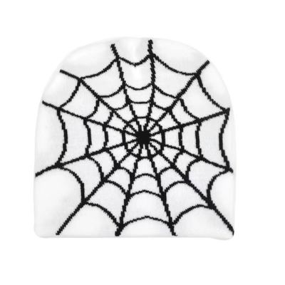 Fischerei-Szene Unisex Wintermütze mit dicken Strick Spider Web Design und Y2K Stil