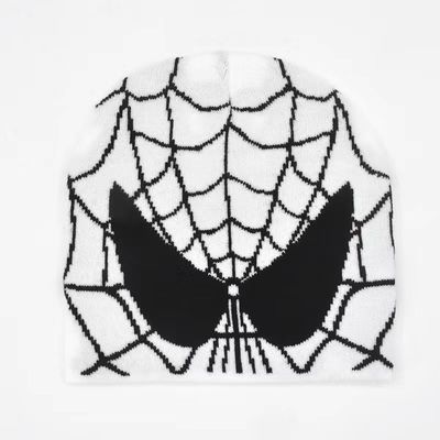 Fischerei-Szene Unisex Wintermütze mit dicken Strick Spider Web Design und Y2K Stil