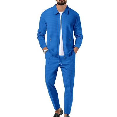 Trainingsanzug für Männer Fitness Sport Jogger Reißverschluss Jacke Zwei Stück-Sets