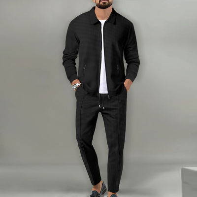 Trainingsanzug für Männer Fitness Sport Jogger Reißverschluss Jacke Zwei Stück-Sets