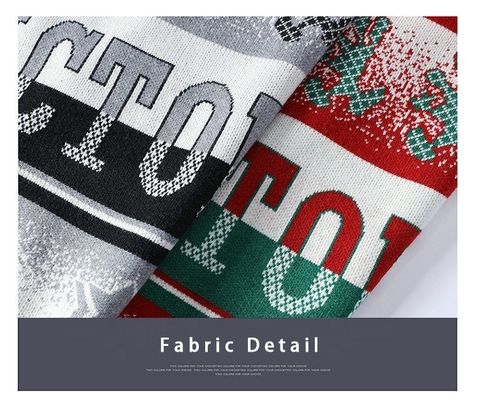 Custom Logo Jacquard Strick Herrenpullover im übergroßen Casual Stil für Winterkomfort