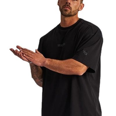 Sommer Essential Herren T-Shirt in Strickwebe und Druckmuster