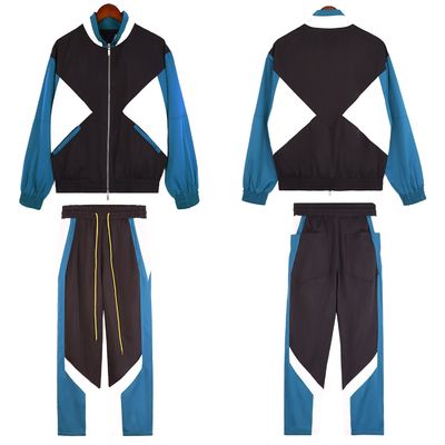 Frühling und Herbst Atmung Polyester Patchwork Straßenkleidung Tracksuit für Herren Sets