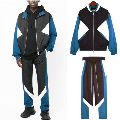 Frühling und Herbst Atmung Polyester Patchwork Straßenkleidung Tracksuit für Herren Sets