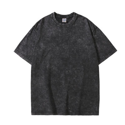 280g Schweres Retro Waschen Bedrängte Kurzärme T-Shirt Männer Loose Baumwolle Halbärme Top