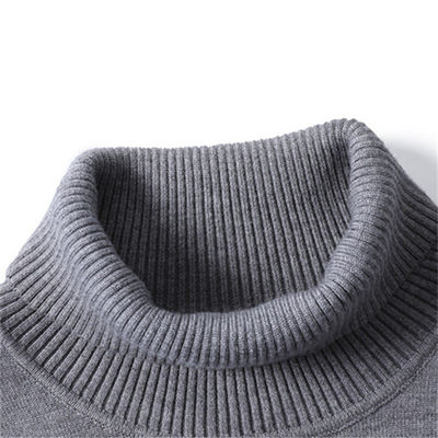 Massivfarbiger Viskose/Baumwollpullover Pullover Slim Fit Schildkrötenhals für Männer Casual Wear