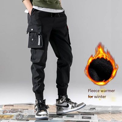 Männer-Druck-Frachthosen mit Taschen Mitte der Taille Plus Fleece Gewirkt Polyester/Baumwolle