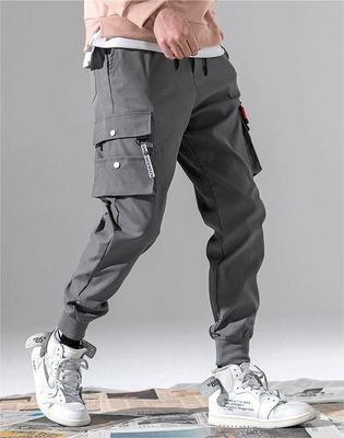 Männer-Druck-Frachthosen mit Taschen Mitte der Taille Plus Fleece Gewirkt Polyester/Baumwolle