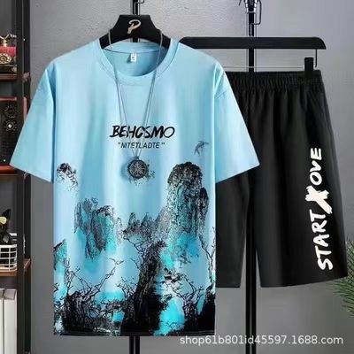 Unkompliziert stilvolles TT-Shirt für Männer Stil Sommer-Casual-Anzug mit schnell trocknenden Shorts