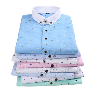 Schlanke Plaid-Druckhemden mit langen Ärmeln für Männer aus 100% Polyester und Reißverschluss