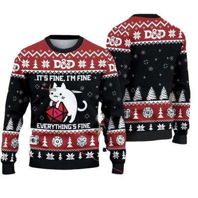 XMAMLON Custom Rundhals Hemd Casual Herrenkleidung Pullover Weihnachtsdruck Pullover