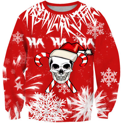 XMAMLON Custom Rundhals Hemd Casual Herrenkleidung Pullover Weihnachtsdruck Pullover
