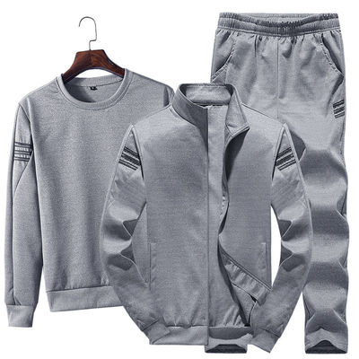 Sport-Style Herren-Zip-Up-Jacke T-Shirt und Jogger-Drei-Stücke-Track-Anzug für Sport