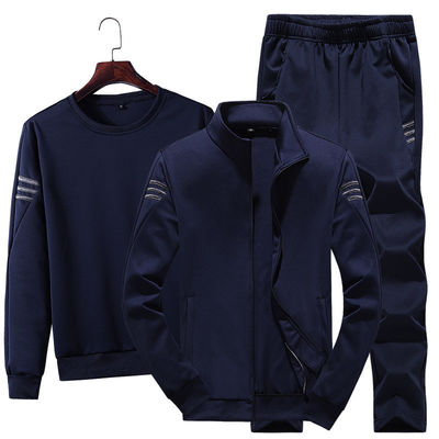 Sport-Style Herren-Zip-Up-Jacke T-Shirt und Jogger-Drei-Stücke-Track-Anzug für Sport