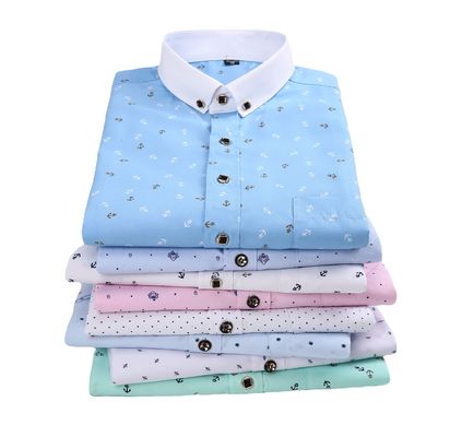 STORZE Kategorie Männer-Langärmige Hawaiian Shirt Jugend Floral Print Große Stückzahlen Spot Goods