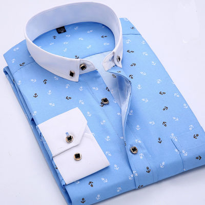 STORZE Kategorie Männer-Langärmige Hawaiian Shirt Jugend Floral Print Große Stückzahlen Spot Goods