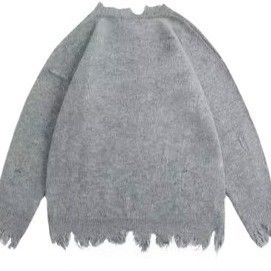 Standarddicke Herren-Rundhals Strickwäsche Mantel mit Buchstaben Locker fit Pullover