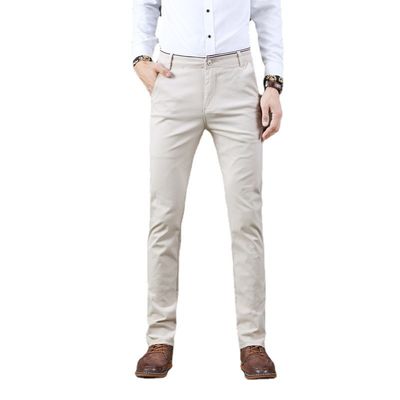 Männer Four Seasons Stretch Casual Hosen mit schlankem, geradeem Design und leichtem Waschen
