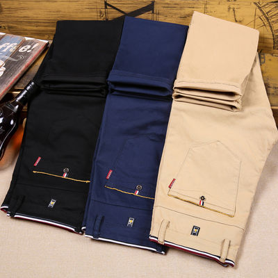 Männer Four Seasons Stretch Casual Hosen mit schlankem, geradeem Design und leichtem Waschen