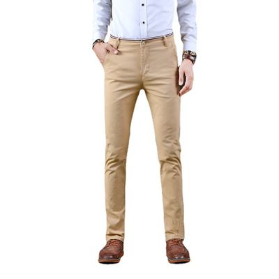 Männer Four Seasons Stretch Casual Hosen mit schlankem, geradeem Design und leichtem Waschen