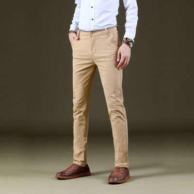 Männer Four Seasons Stretch Casual Hosen mit schlankem, geradeem Design und leichtem Waschen