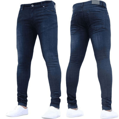 Unterstützung 7 Tage Probeaufforderungsfrist Herren-Tight Jeans Massivfarbe Denim Bleistift Jeans