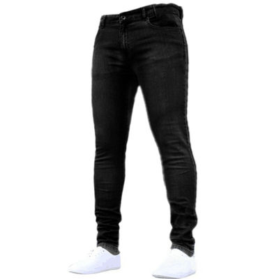 Unterstützung 7 Tage Probeaufforderungsfrist Herren-Tight Jeans Massivfarbe Denim Bleistift Jeans