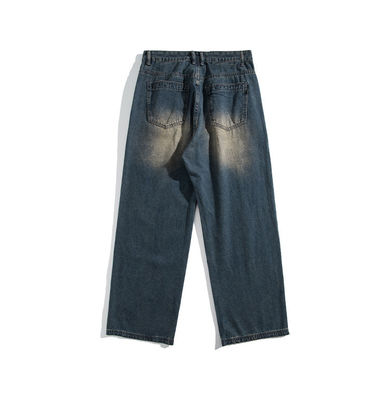 Unterstützung 7 Tage Musterbestellungszeit 2023 Vintage Distressed Wide-Leg Mop Jeans für Männer