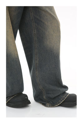 Unterstützung 7 Tage Musterbestellungszeit 2023 Vintage Distressed Wide-Leg Mop Jeans für Männer