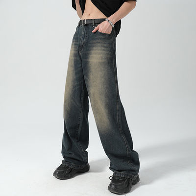 Unterstützung 7 Tage Musterbestellungszeit 2023 Vintage Distressed Wide-Leg Mop Jeans für Männer