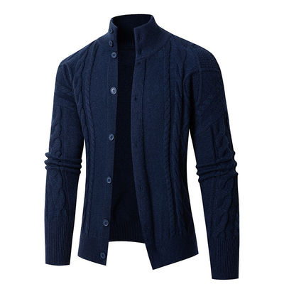 2024 Männer-Ständer-Halsband-Cardigan-Pullover Schildkrötenhals-Jugend-Festung Dekor-Pullover
