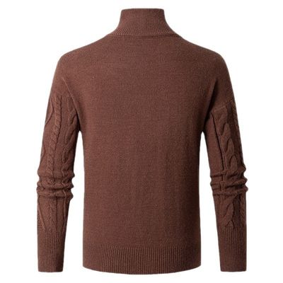 2024 Männer-Ständer-Halsband-Cardigan-Pullover Schildkrötenhals-Jugend-Festung Dekor-Pullover
